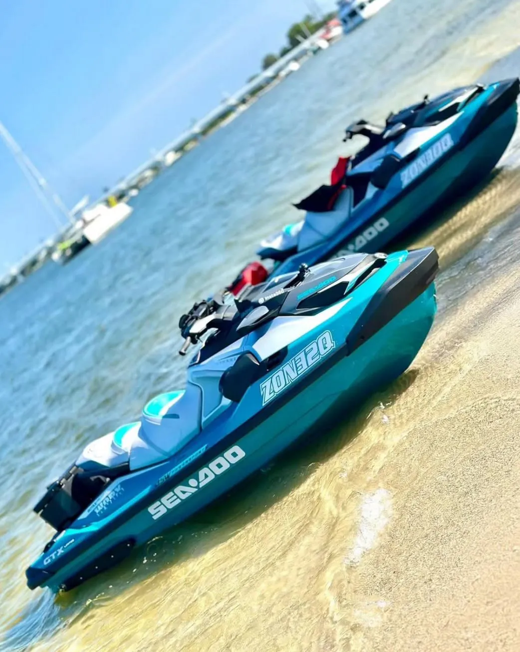 Jet Skiing Along the Coast