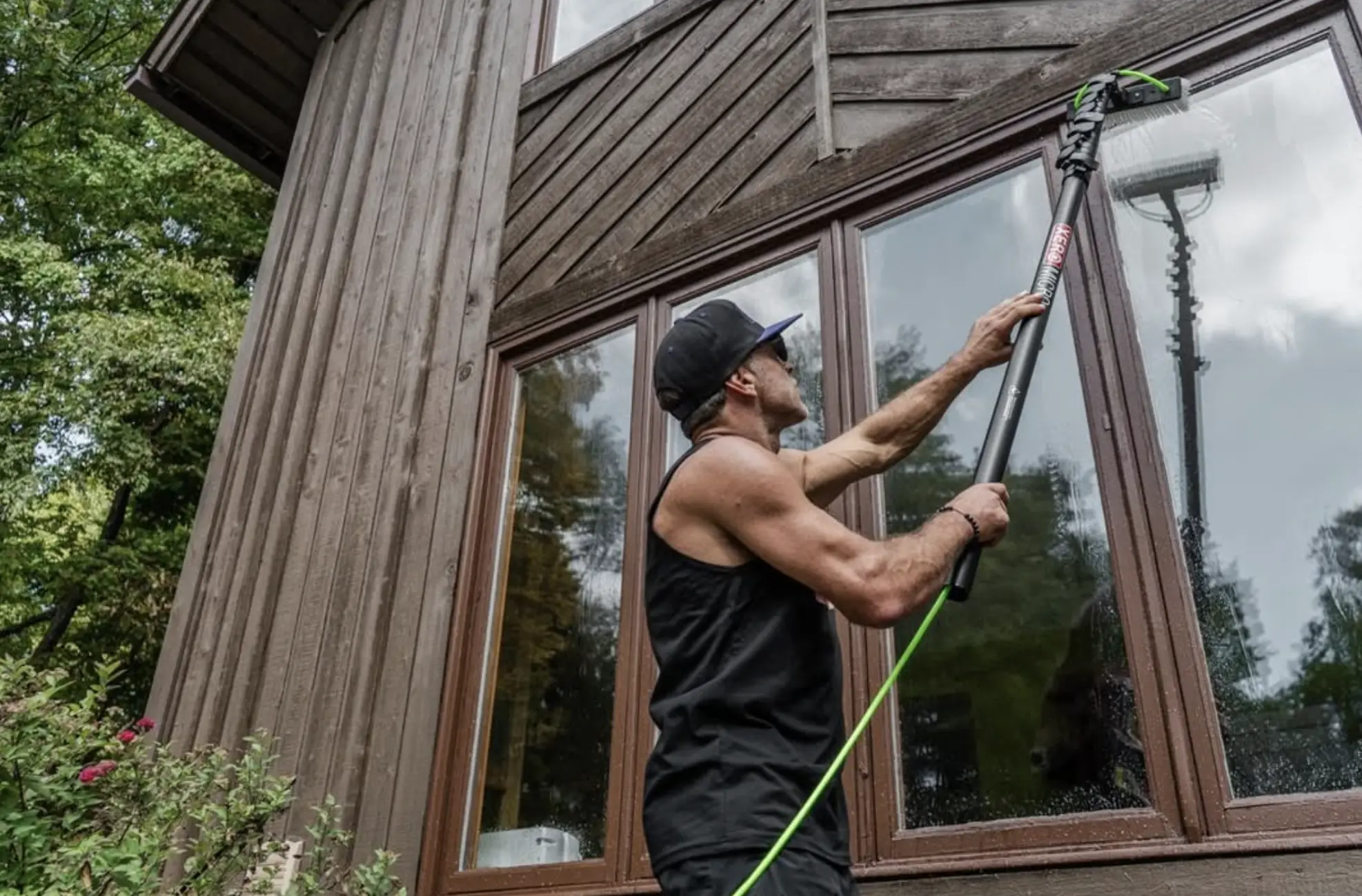 What do window cleaners use to clean high windows?